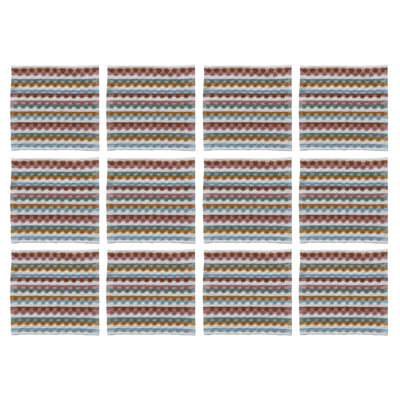 Woven Cotton Terry Dish Cloth With Geometric Stripes
