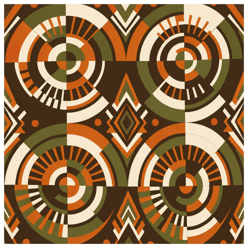 Geometric Circular Patterns Shower Curtains Extra Long, 70in W x 84in H