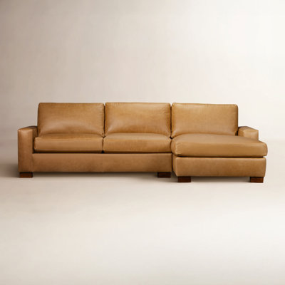 Jonie Genuine Leather 2-Piece Chaise Sectional