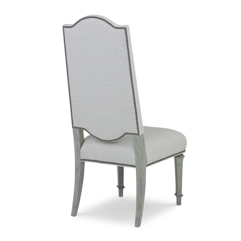 Brittany Dining Chair, American Walnut, Antique Brass Small, Filigree Ivory