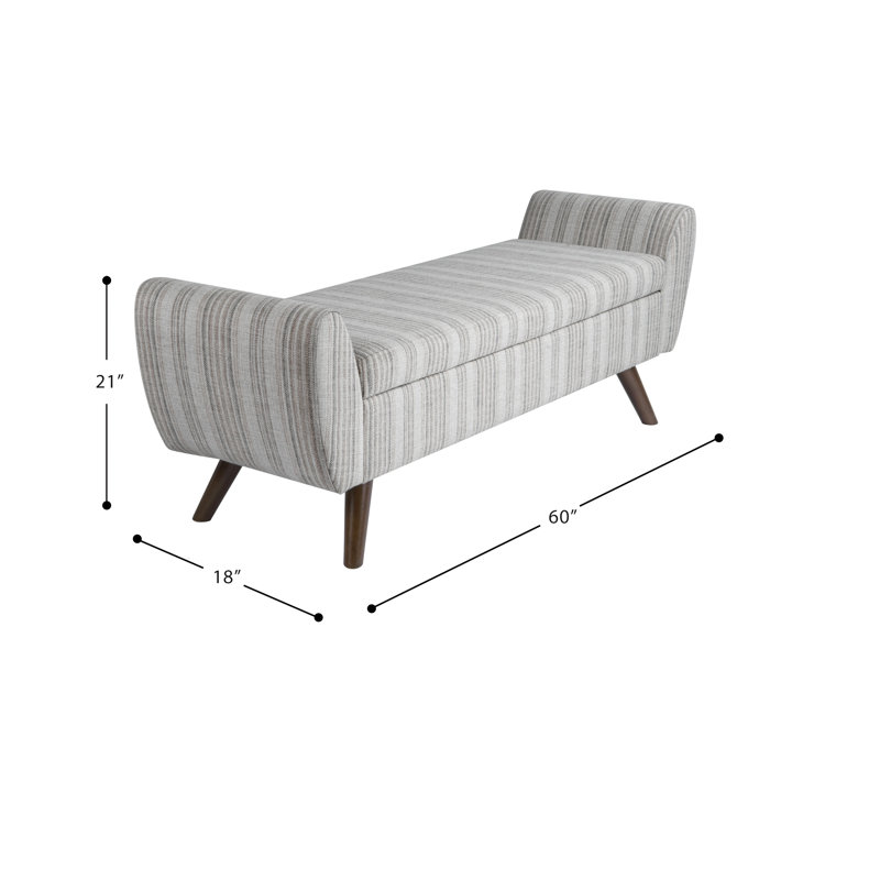 Banc de rangement rembourré Amsi, Gray Stripe
