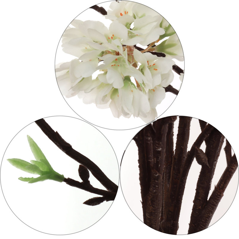 43'' Faux Cherry Blossom Branch, White