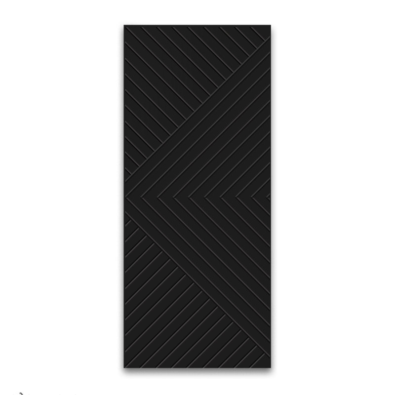Porte standard lambrissée en bois manufacturé et bois creux peint, H 96 po x l 42 po, Noir anthracite