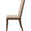 De 2 chaises de salle à manger, rembourrage en tissu latte, structure en noyer moyen, chaise classique en sergé 2, base, conception gracieuse