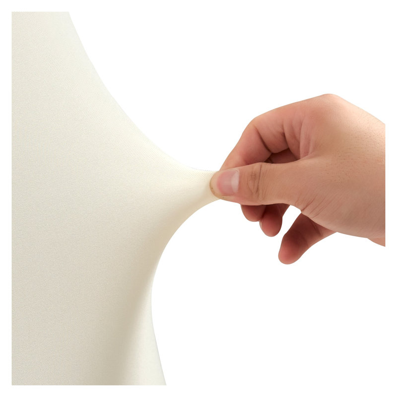 Premium Stretch Spandex Folding Chair Covers - Universal Fitted Slipcovers for Weddings, Banquets & Parties (100-Pack Ivory White)