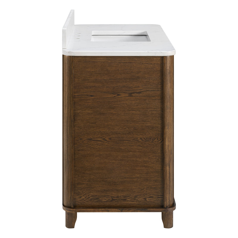 Kathryne 36" Bathroom Vanity In Natural Enhanced Oak, Enhanced Brown Oak, 42"