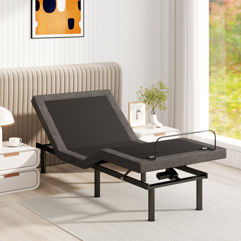 Base de lit réglable intelligente avec matelas en mousse viscoélastique gélifiée de 12 pouces, Très grand simple