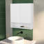 Armoire à pharmacie murale, deux portes, trois tablettes intérieures, unité de rangement de salle de bain moderne, blanc