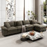 Canapé modulaire de 158 po, canapé en L surdimensionné avec repose-pieds et siège profond à 5 places avec coussin décoratif