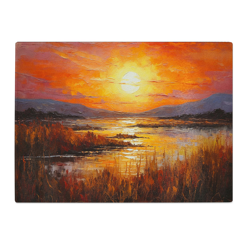 Sunset Palette Knife No.3  Glass Chopping Board