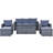 6-Piece All-Weather Wicker Patio Set With Sofas & Ottoman