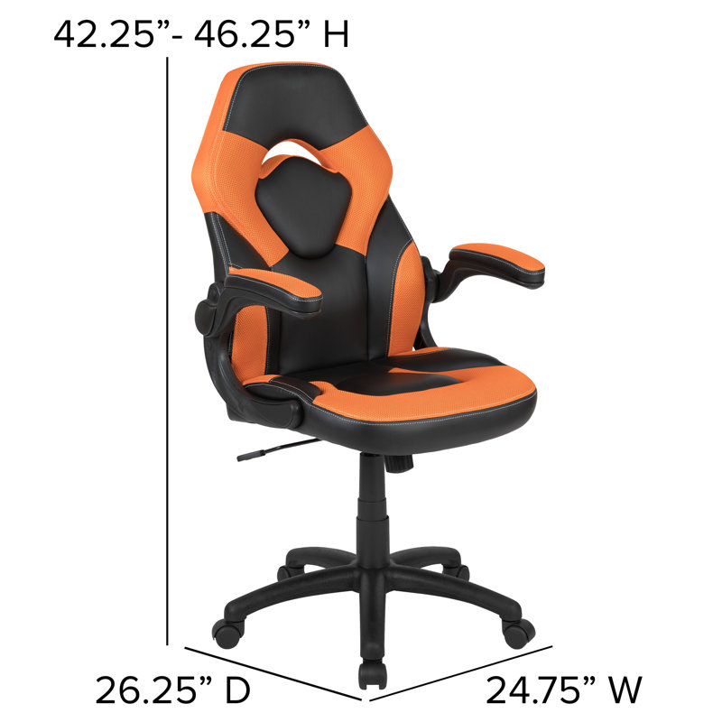 Ensemble de bureau rectangulaire 2 pièces Bridedale, Orange