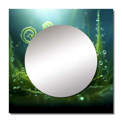 Magical Fern Light Of Morning Dawn II - Meadow Square Mirror Wall Decor For Bedroom
