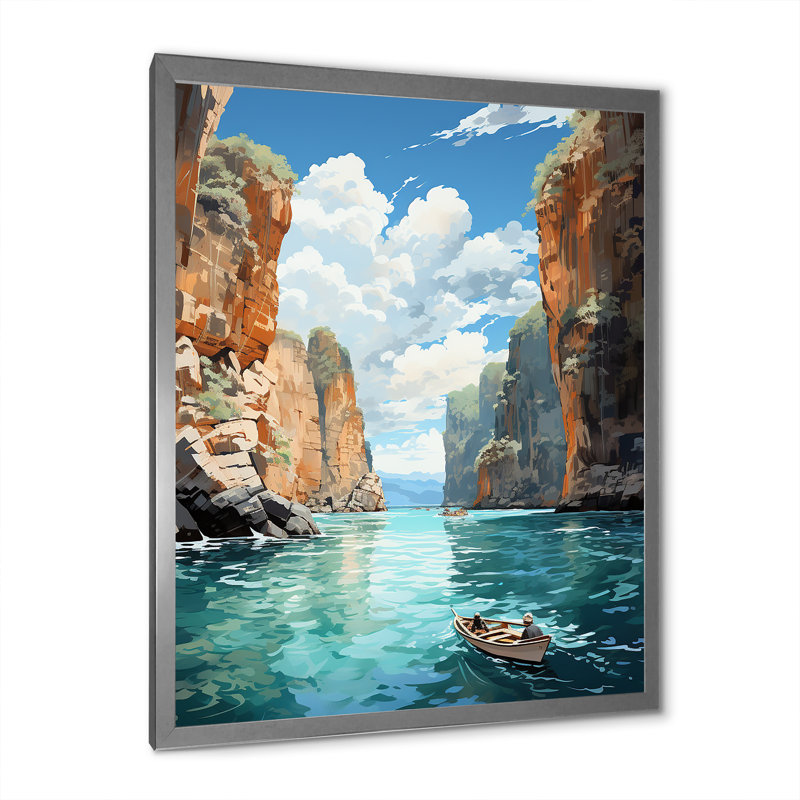 Falaises de Krabi, Lanese, Thaïlande, sur toile, H 20 po x l 12 po x P 1 po, Cadre photo argenté