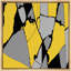 Carreaux effet vitrail jaune et gris, impression sur toile-439587185