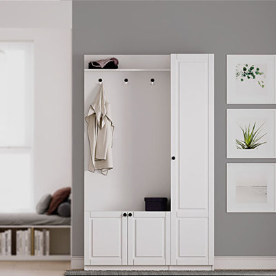 120 cm W Hall Tree with Shoe Storage
