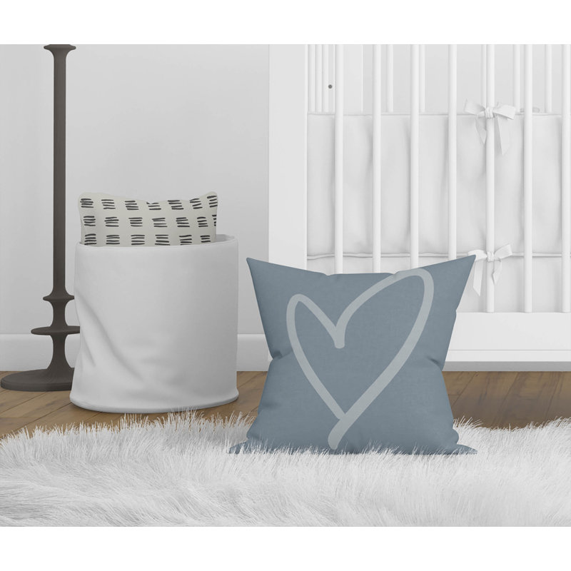 Coussin Love, Bleu géométrique, H 26 po x l 26 po