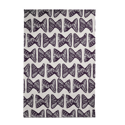 Motif géométrique mauve foncé Tapis décoratif