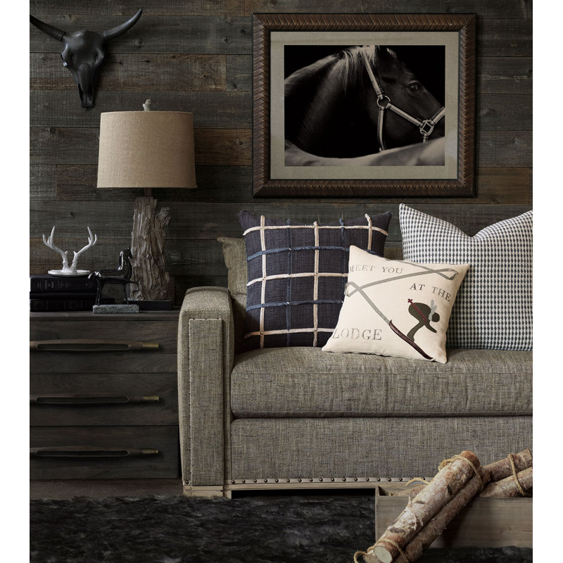 Gilmer Square Pillow Cover & Insert, Gilmer Charcoal, Faux Down