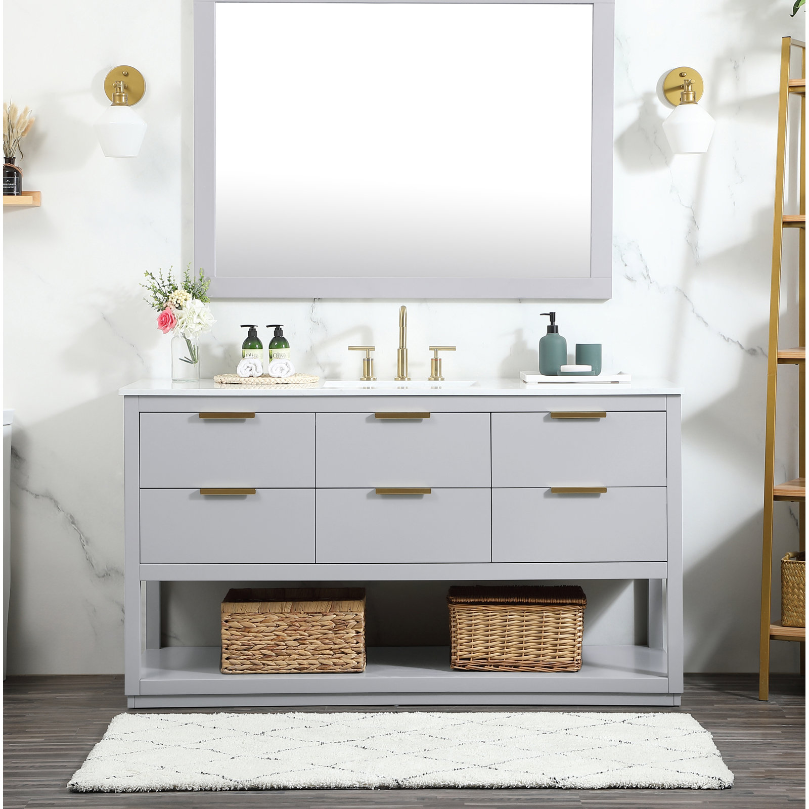 Felicity 60'' Single Bathroom Vanity, Gray