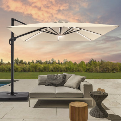 10x10ft Lighted Cantilever Umbrellax