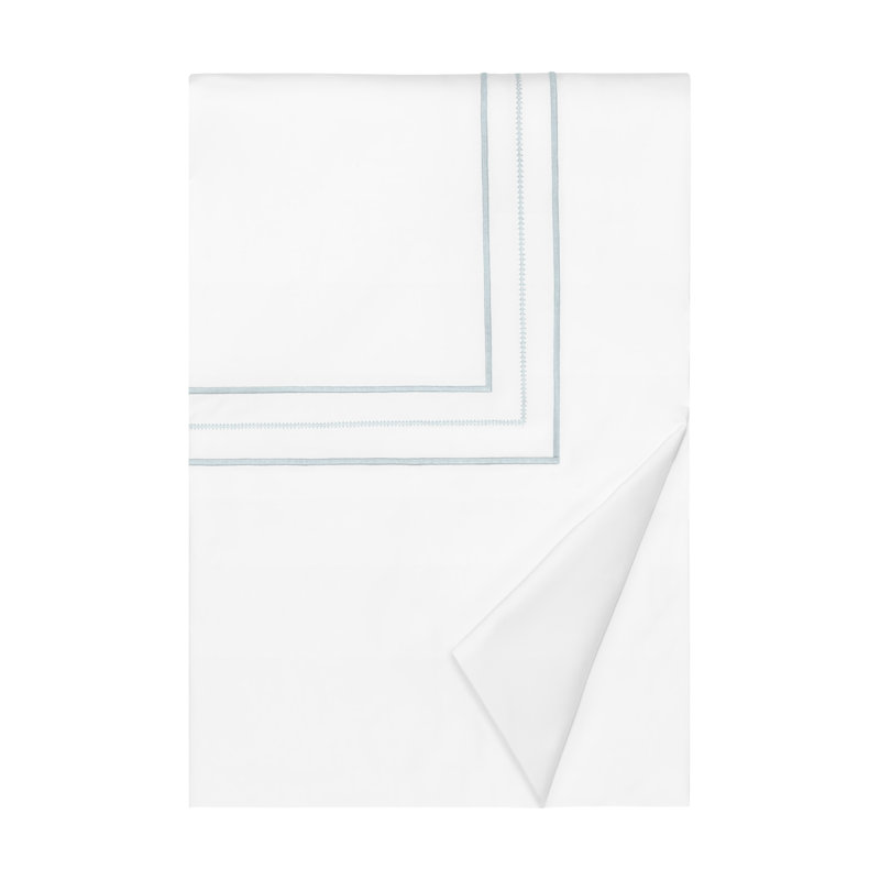 Triad Standard Cotton Duvet Cover, California King Duvet Cover, White/Sion Blue