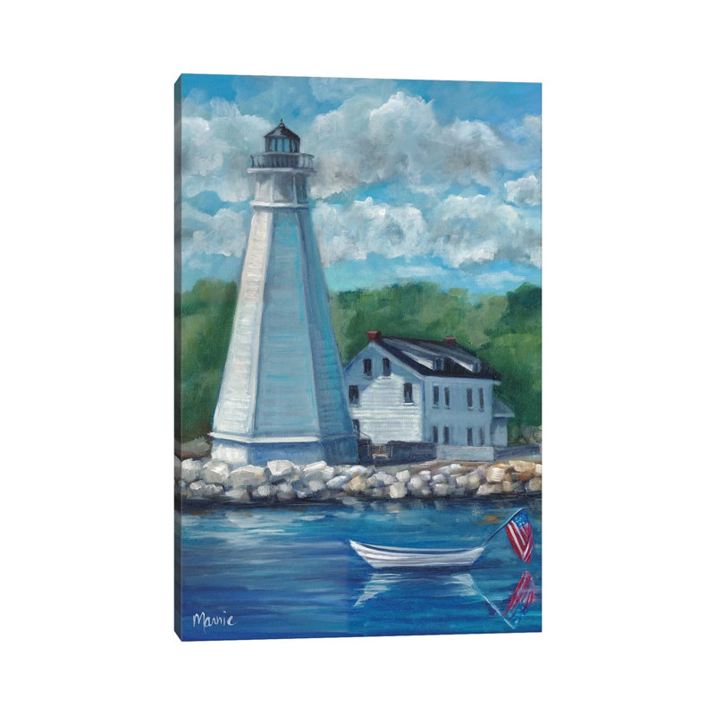 New London Lighthouse 1 Piece Wrapped Canvas Wall Art