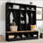 Wide Design Hall Tree with Storage Bench, Minimalist Shoe Cabinet with Cube Storage & Shelves, Multifunctional Coat Rack with 8 Hooks-1099184938