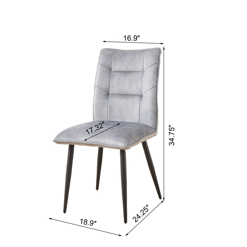 Chaises de salle à manger en velours modernes, Gris
