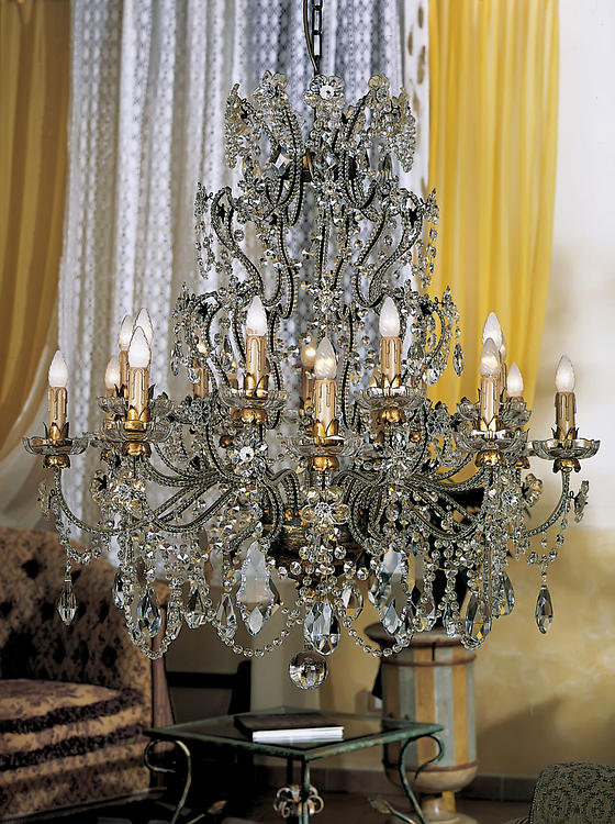 Lustre empire 18 lumières façon bougie, Swarovski