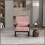 Fauteuil à bascule d'appoint moderne du milieu du siècle avec structure en bois massif, fauteuil de salon rembourré, fauteuil de lecture pour chambre ou véranda-1523119884