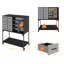 Tool Cabinet On Wheels, Rolling Tool Trolley Cart With Organizer Pegboard For Workshop Garage, Black & White (100w X 55d X121h)