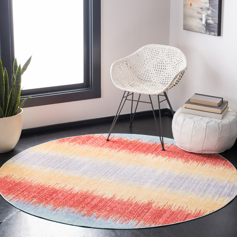 Urich Windsor Performance Striped Rug, Round 6'