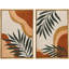 2 feuilles de palmier Mid-Century rétro, formes abstraites, art moderne, décoration murale bohème, 2 pièces-98109951-98109952
