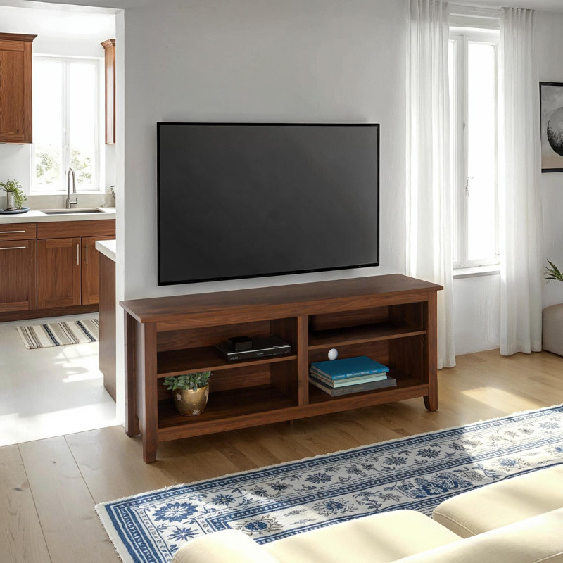 Sunbury Open Storage TV Stand, Dark Walnut, 58"