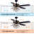 Trejo 52" Black Ceiling Fan with Light Kit and Reversible with Dimmable