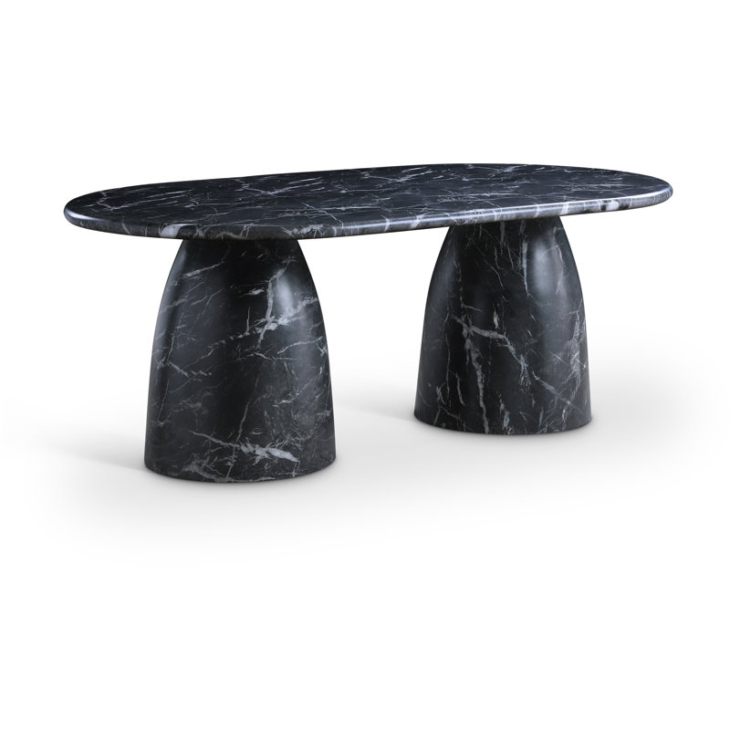 Table de salle à manger Cosenza, H 30 po x l 78 po x P 44,5 po, Noir, noir, noir, noir