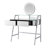 Chic Mirrored Makeup Vanity Desk with Storage and Charging Feature for Bedroom