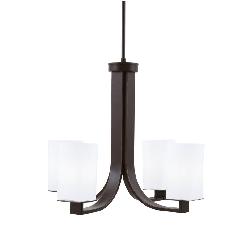 Lustre 4 lumières Ridgemore présenté en finition granit foncé avec verre opale blanc l 4,5 po x H 6,5 po