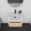 Meuble-lavabo de salle de bain avec lavabo (chêne)