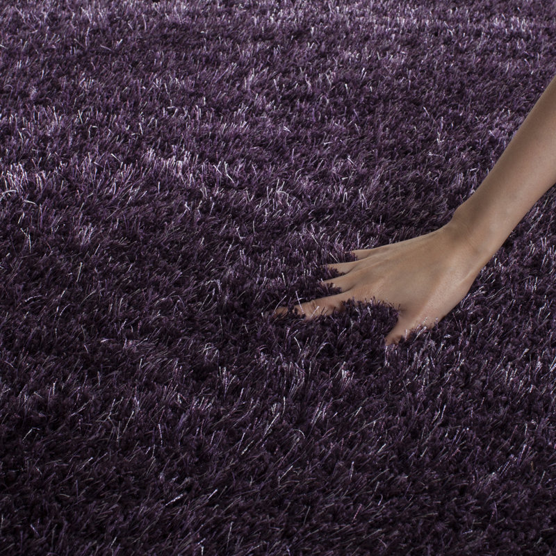 Arshith Shag Performance Solid Color Rug, Rectangle 6'7" x 9'