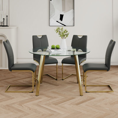 Table ronde en verre de style moderne