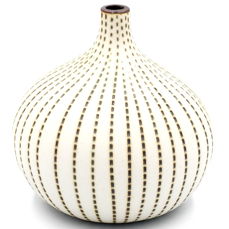 Vase de table Bargnare, H 2,6 po x l 2,5 po x P 2,5 po, Blanc