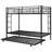 Black Twin Over Bunk Bed With Trundle - Metal Construction, Easy Relaxing In Build, Comfortable Rest Spot-1836015424