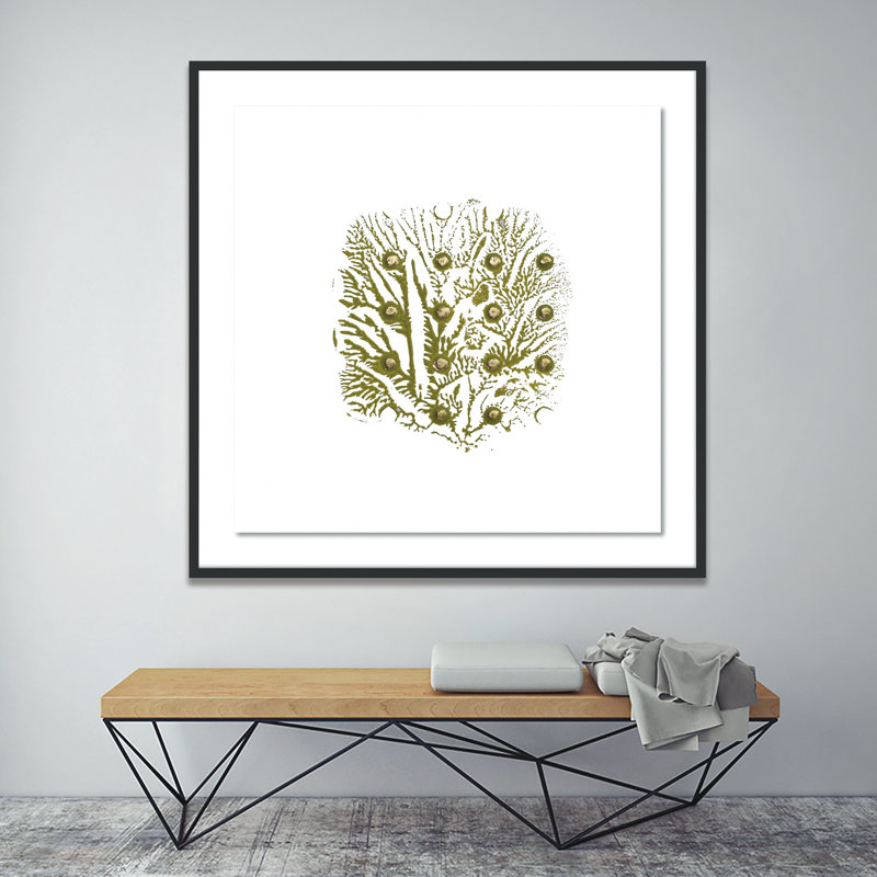 « green golden à l’impression 6 », peinture encadrée, Noir, H 2,5 po x l 48 po x P 2,5 po