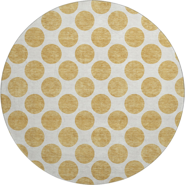 Premium Machine Washable Prisco Gold Rug