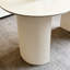 White Sintered Stone Oval Dining Table, 160cm Matt Marble Vein with Double Semi-Cylindrical Legs Fast Dispatch From UK Warehouse – Dispatched Within 2 Days