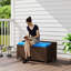 Banc de rangement d'extérieur en osier avec coussin, bleu-2113189038