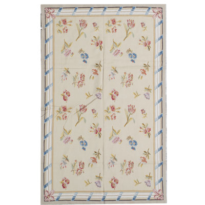 Tapis beige noué à la main de haute qualité