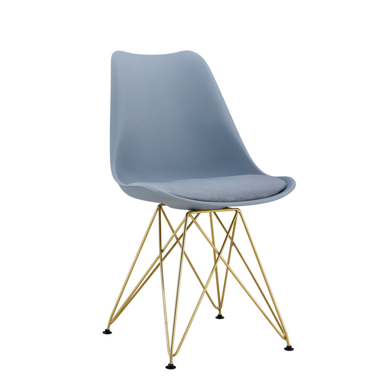 Chaise de salle à manger en velours Dillander (ensemble de 4), Bleu